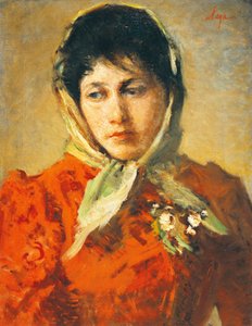La scellerata (Gonosz nő), Silvestro Lega (1826-1895), olaj, vászon, 50x38 cm alkotó: Silvestro Lega
