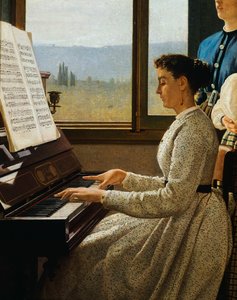 A seregély dala, Silvestro Lega (1826-1895), olaj, vászon, részlet alkotó: Silvestro Lega