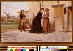 Látogatás a nővérnél (olaj, vászon alkotó: Silvestro Lega