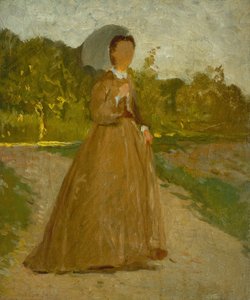 Nő a kertben, 1864 körül (olaj, vászon) alkotó: Silvestro Lega