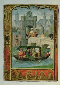 Add hozzá a 24098 f.22v május: Csónakázási buli és íjászat, a Book of Hoursból vagy a Golf Book, c.1520-30 (vellum)