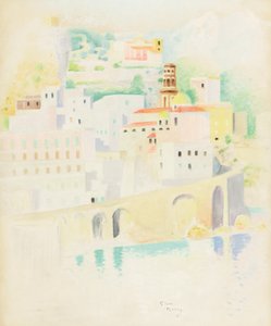 Atrani, Amalfi-part (pasztell, papír) alkotó: Simon Albert Bussy