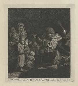 Sinterklaas-eve Szent Miklós-est (cím a tárgyon)