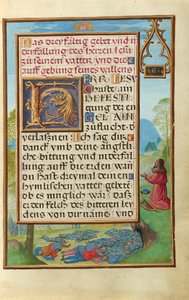 Rand mit David, der Gott anfleht, die Pest zu beenden alkotó: Simon Bening