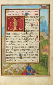 Rand mit Moses und dem brennenden Busch alkotó: Simon Bening