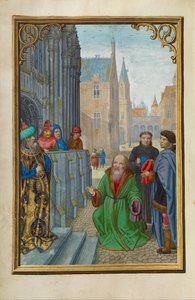Arimatheai József Pilátus előtt alkotó: Simon Bening