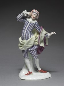 Olasz vígjáték figura: Mezetin, 1753 körül (zománcdíszítésű porcelán) alkotó: Simon Feilner