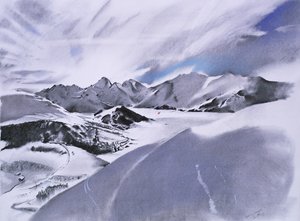 Alpes et nuages, 2003 (pasztell és vegyes technika, papír) alkotó: Simon Fletcher