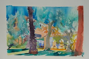 Mamounia terasz, 2010 (akvarell, papír) alkotó: Simon Fletcher