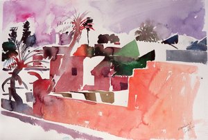 Marrakech 1 (akvarell, papír) alkotó: Simon Fletcher