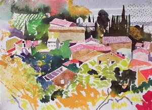 Vendanges II, Franciaország, 2012 (akvarell) alkotó: Simon Fletcher