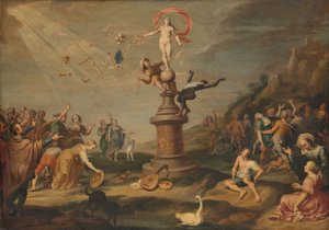 Fortuna istennő ajándékokat ad neki alkotó: Simon Flocquet (attributed to)