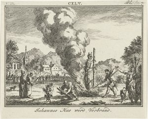 Jan Hus máglyán égetése, 18. század közepe