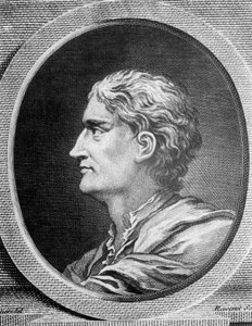 Isaac Newton (1642-1727) angol fizikus és matematikus portréja, Simon Francois Ravenet (1706-1774) metszete
