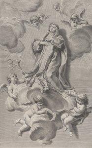 Sienai Szent Katalin eksztázise, angyalok által hordozott felhőn térdelve, az egyik ..., 1729-40.