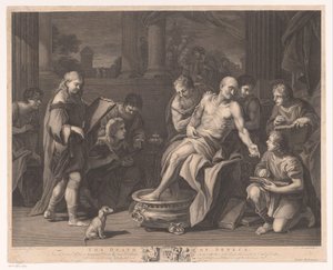 Dood van Seneca Seneca halála (cím a tárgyon)