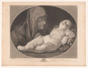 Mária az alvó Krisztussal Szűz Mária és a csecsemő Jézus (cím a tárgyon)