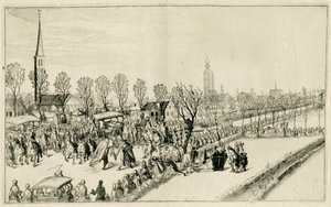 Az öt spanyol nagykövet megérkezése Rijswijkbe, 1608. február Jelenetek az 1608-as és 1609-es háborúból (sorozat címe) alkotó: Simon Frisius