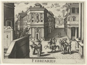 február február (cím az objektumon) Tizenkét hónap (sorozat címe) alkotó: Simon Frisius