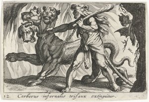 Herkules elfogja Kerberoszt alkotó: Simon Frisius