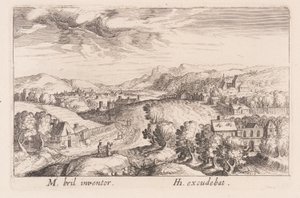 Dombvidéki táj három párral, a Topographia Variarum Regionumból