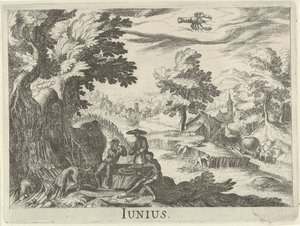 június Junius (cím a tárgyon) Tizenkét hónap (sorozat címe) alkotó: Simon Frisius