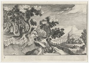 Táj néhány épülettel alkotó: Simon Frisius