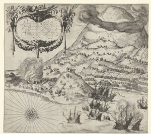 A hollandok győzelme a portugálok felett Tidore-on (bal oldali kép), 1605