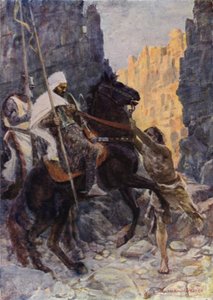 Illusztráció Sir Walter Scott A talizmán című művéhez (színes litó)