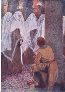 És ismét egy rózsabimbó hevert a leopárd lovag lábánál (színes litho) alkotó: Simon Harmon Vedder