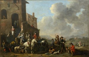 Douw, Simon Johannes van vadászatra készül (kb. 1630-1677 után) alkotó: Simon Johannes van Douw