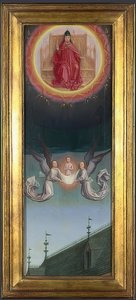 Szent Bertin lelke a mennybe kerül (oltárkép a St. Bertin apátságból). 1459 körül