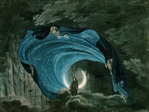 Az éjszaka királynője, Mozart operájának dekorációja alkotó: Simon Quaglio