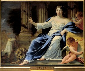 Ékesszólás. Polymnie, az ékesszólás múzsája ábrázolása. Simon Vouet (1590-1649) festménye 17. század V. 0,81x1 m alkotó: Simon Vouet