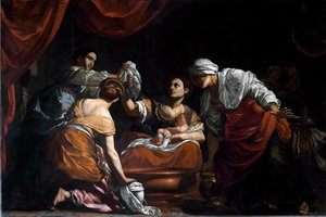 A Szűz születése (olaj, vászon alkotó: Simon Vouet