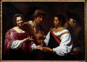 A jósnő Simon Vouet festménye (1590-1649) 1620 V. 1,2x1,7 m Ottawa, Nemzeti Művészeti Galéria alkotó: Simon Vouet