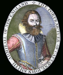 John Smith kapitány (1580-1631) (színes metszet)