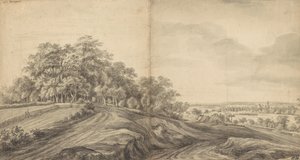 Boersberg panorámája a Doorwerth kastéllyal a távolban alkotó: Simon de Vlieger