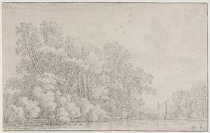 Folyói táj, c. 1650. alkotó: Simon de Vlieger