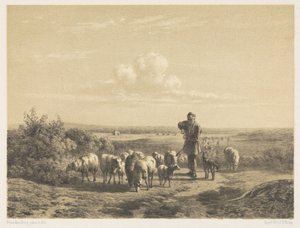 Pásztor a juhaival a pásztoron