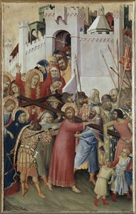 Orsini poliptichon: A keresztet hordozó Krisztus (olaj, tábla, kb. 1333) alkotó: Simone Martini