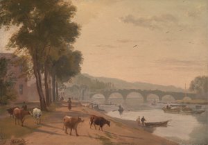 Kilátás a Richmond-hídra, a Temzén