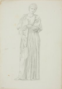 Hárfán játszó nő terített alakja alkotó: Sir Edward Burne Jones