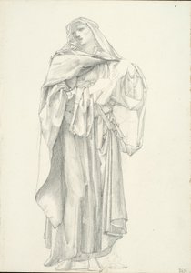 Drapizált férfifigura (2614-es vázlatfüzet) alkotó: Sir Edward Burne Jones
