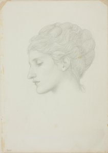 Női fej profilban balra alkotó: Sir Edward Burne Jones