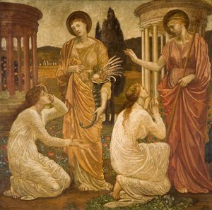 Cupido és Psyche – Palotai zöld falfestmények – Psyche Juno és Ceres szentélyénél, 1881.