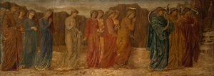 Ámor és Psyche – Palotai zöld falfestmények – A király és más gyászolók elhagyják Psychét...,1881.
