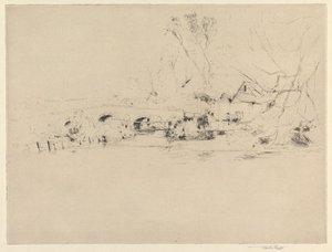Old Mill on the Wandle, Mitcham alkotó: Sir Frank Short