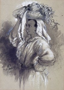 "Lány gyümölccsel", 1849 alkotó: Sir John Gilbert