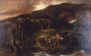 "Táj vadásztársasággal", 1893 alkotó: Sir John Gilbert